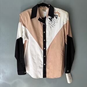 Vintage 1849 AUTHENTIC RANCH WEAR Women's Medium Western Shirt Embroidered NWT